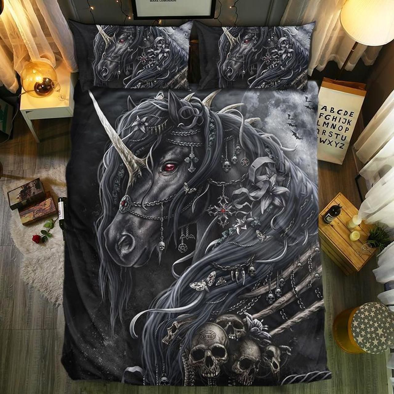 Dark Unicorn Bedding Set