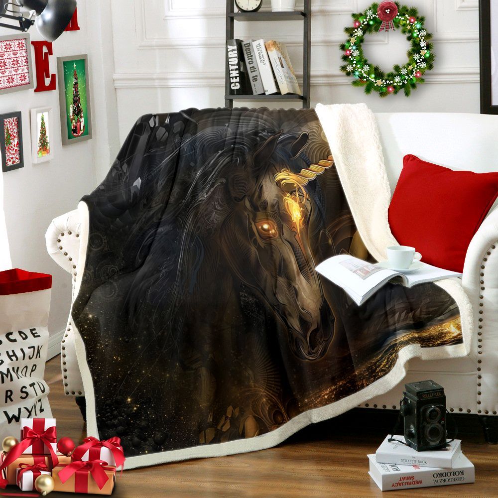 Dark Unicorns Sherpa Fleece Blanket
