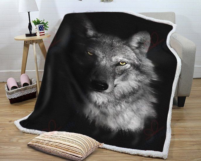 Dark Wolf Fleece Blanket