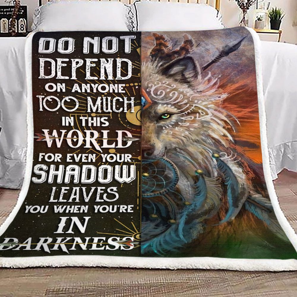 Darkness Wolf Sherpa Fleece Blanket