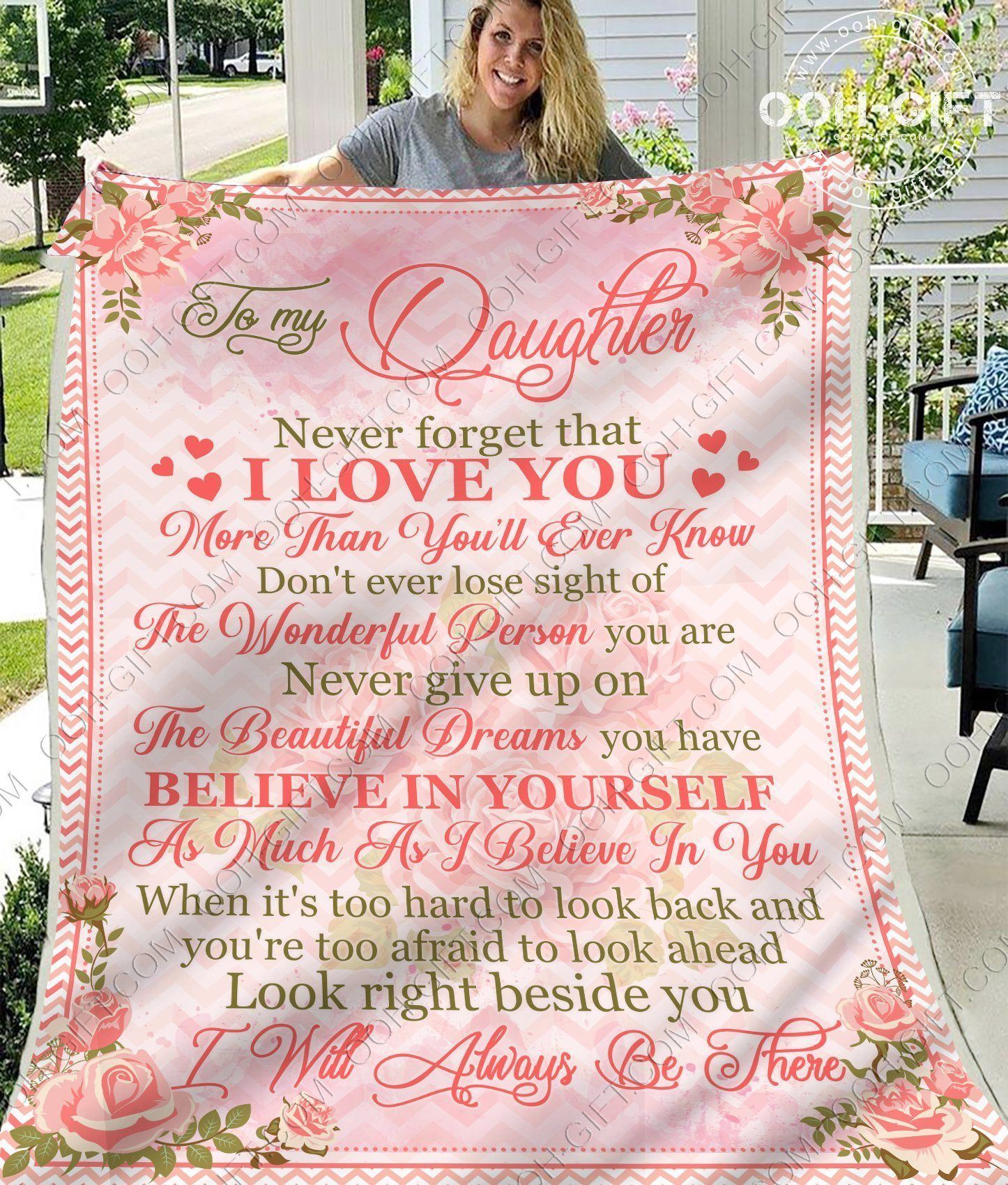 Daughter Always Beside You Sherpa Fleece Blanket