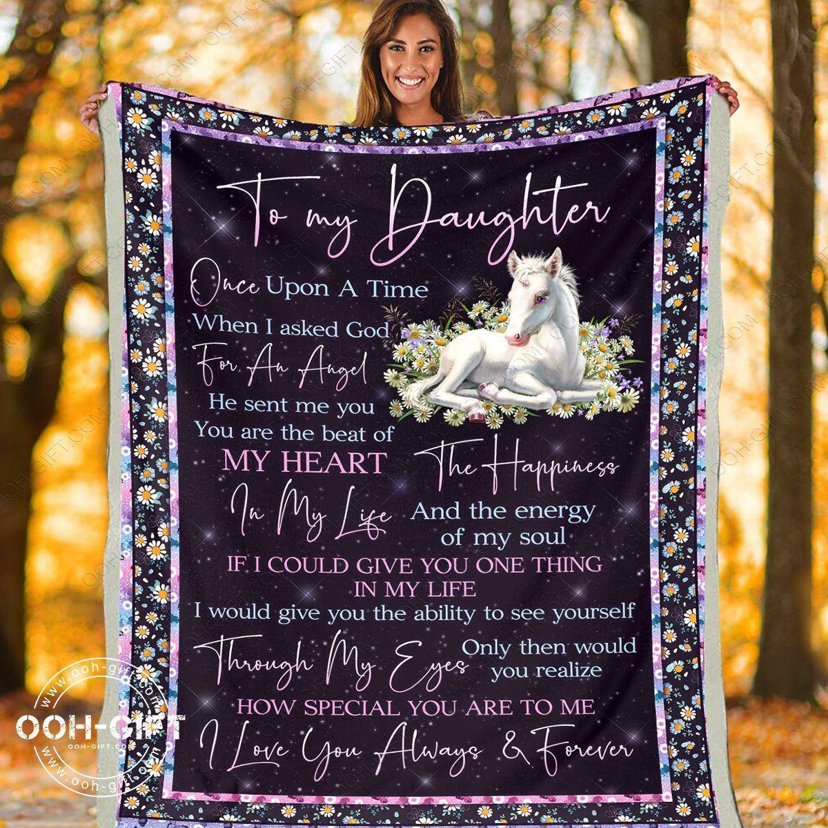 Daughter Always Forever Sherpa Fleece Blanket