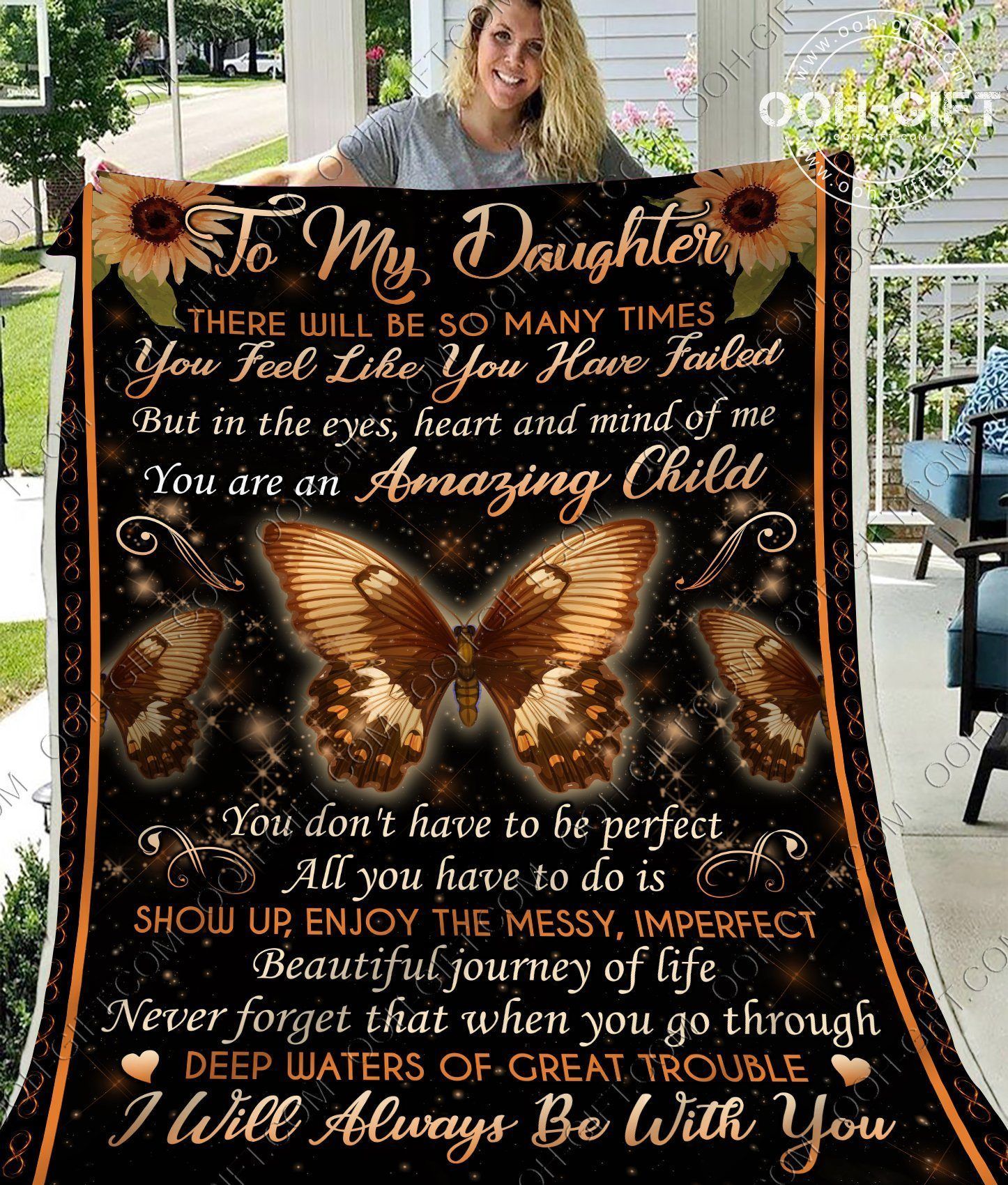 Daughter Amazing Child Sherpa Fleece Blanket