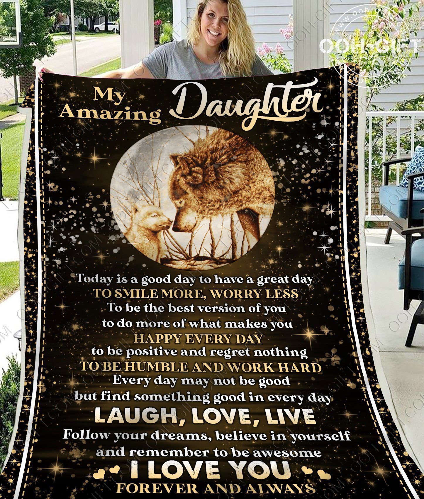 Daughter Amazing Daughter Sherpa Fleece Blanket