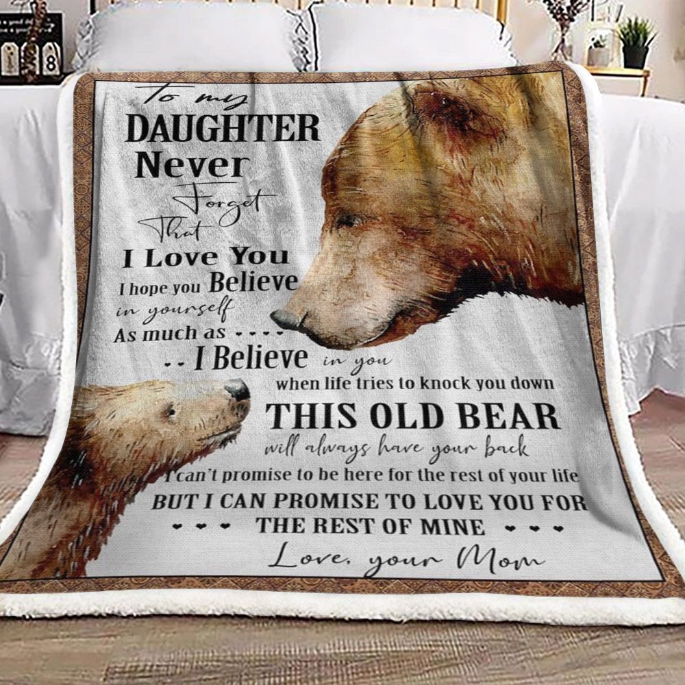 Daughter And Mom Bear Sherpa Fleece Blanket