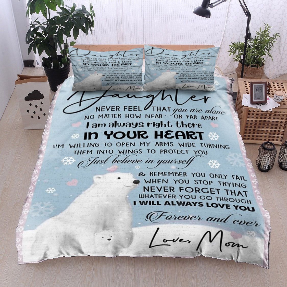 Daughter And Mom Polar Bear Bedding Set