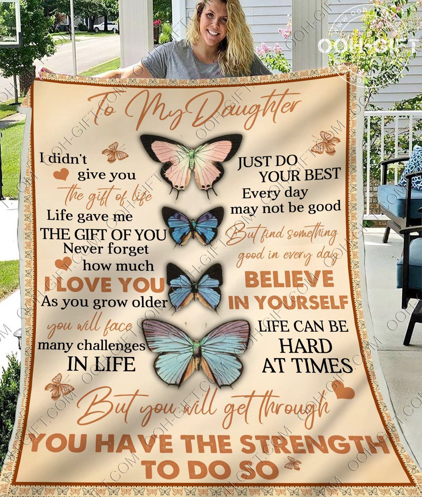 Daughter Believe In Yourself Sherpa Fleece Blanket