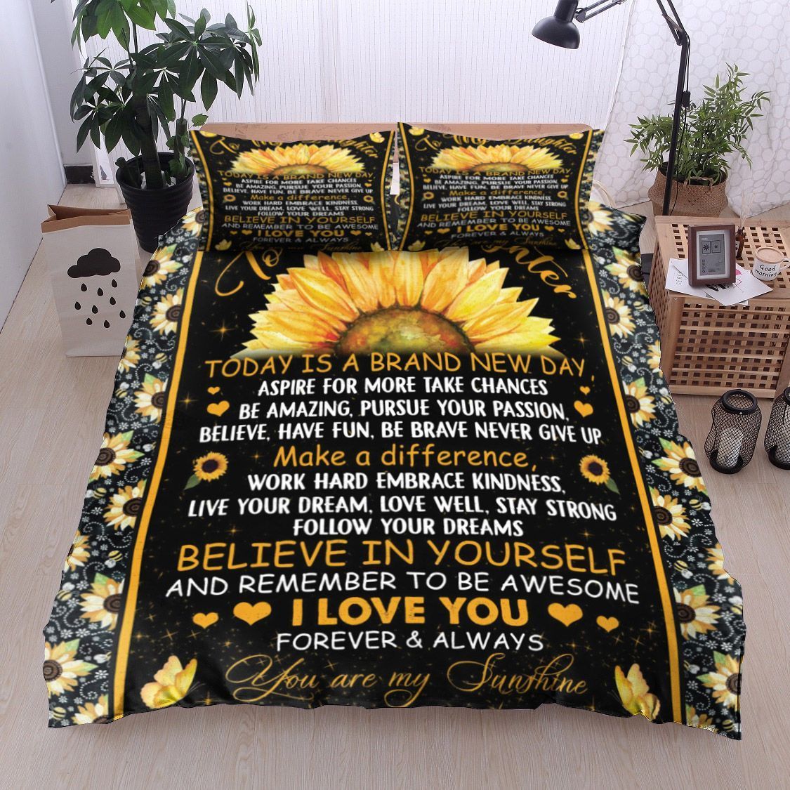 Daughter Believe In Yourself Bedding Set