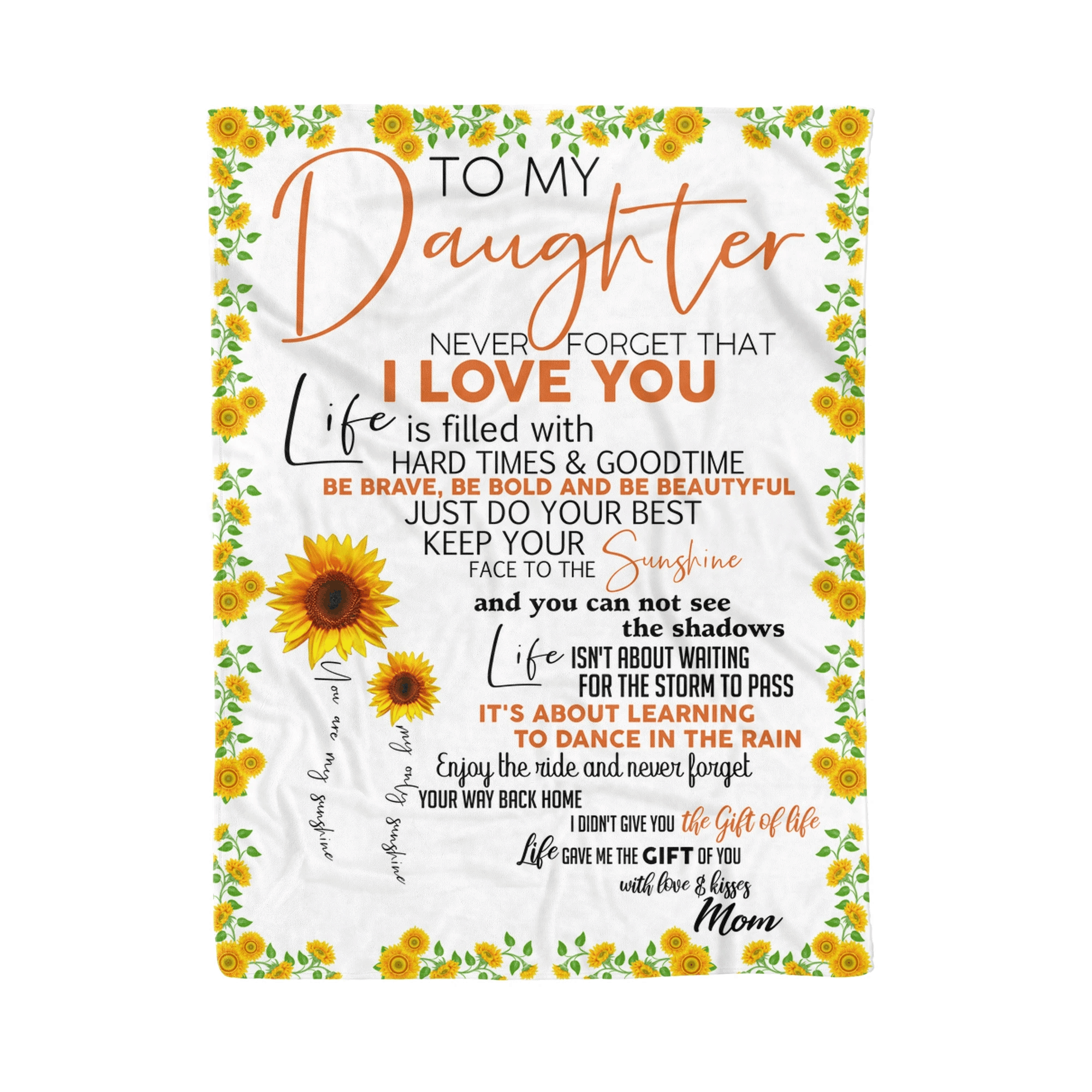 Daughter Blanket Gift For Kid Never Forget That I Love You Sherpa Fleece Blanket