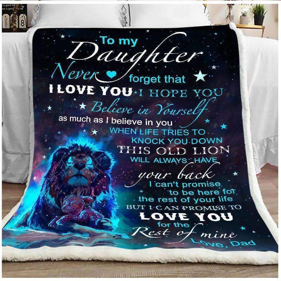 Daughter Dad I Will Always Have Your Back Sherpa Fleece Blanket