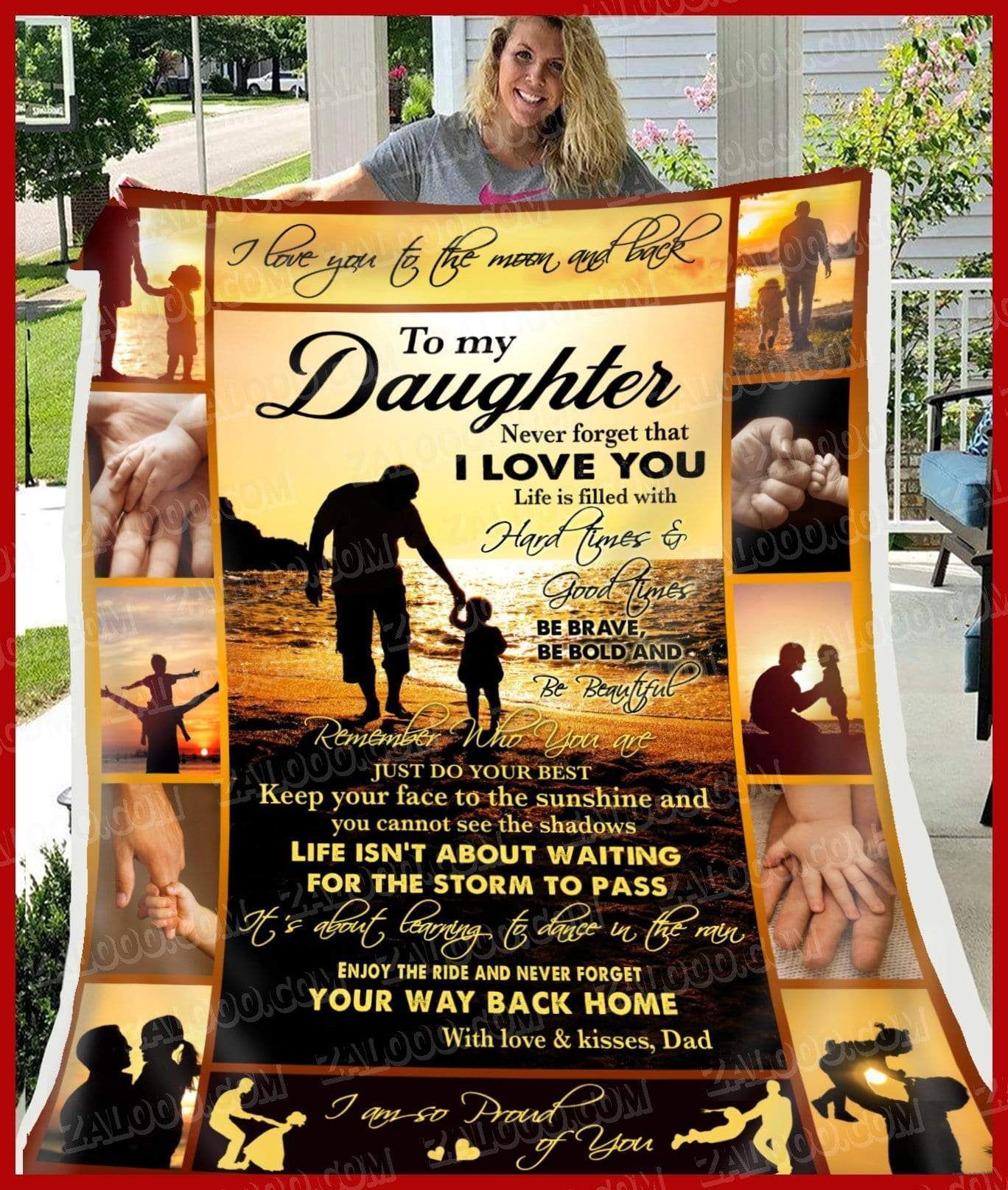 Daughter Dad Remember Who You Are Sherpa Fleece Blanket