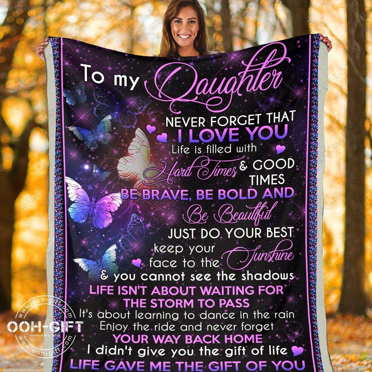 Daughter Do Your Best Sherpa Fleece Blanket