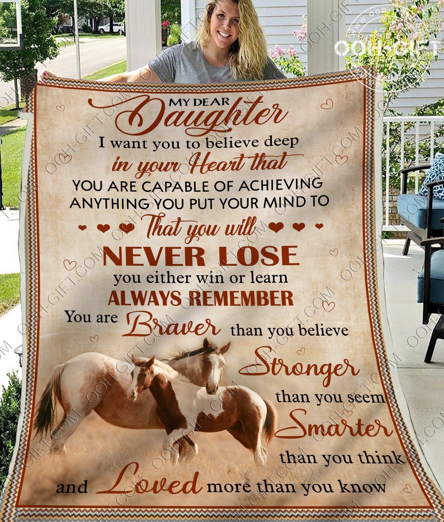 Daughter Either Win Or Learn Sherpa Fleece Blanket