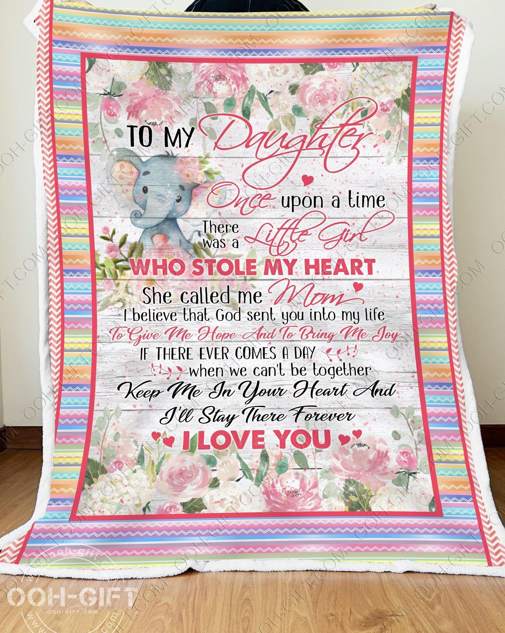 Daughter Elephant Sherpa Fleece Blanket