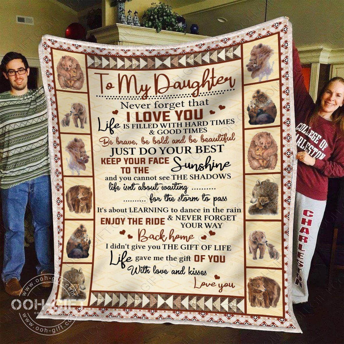 Daughter Enjoy The Ride Sherpa Fleece Blanket