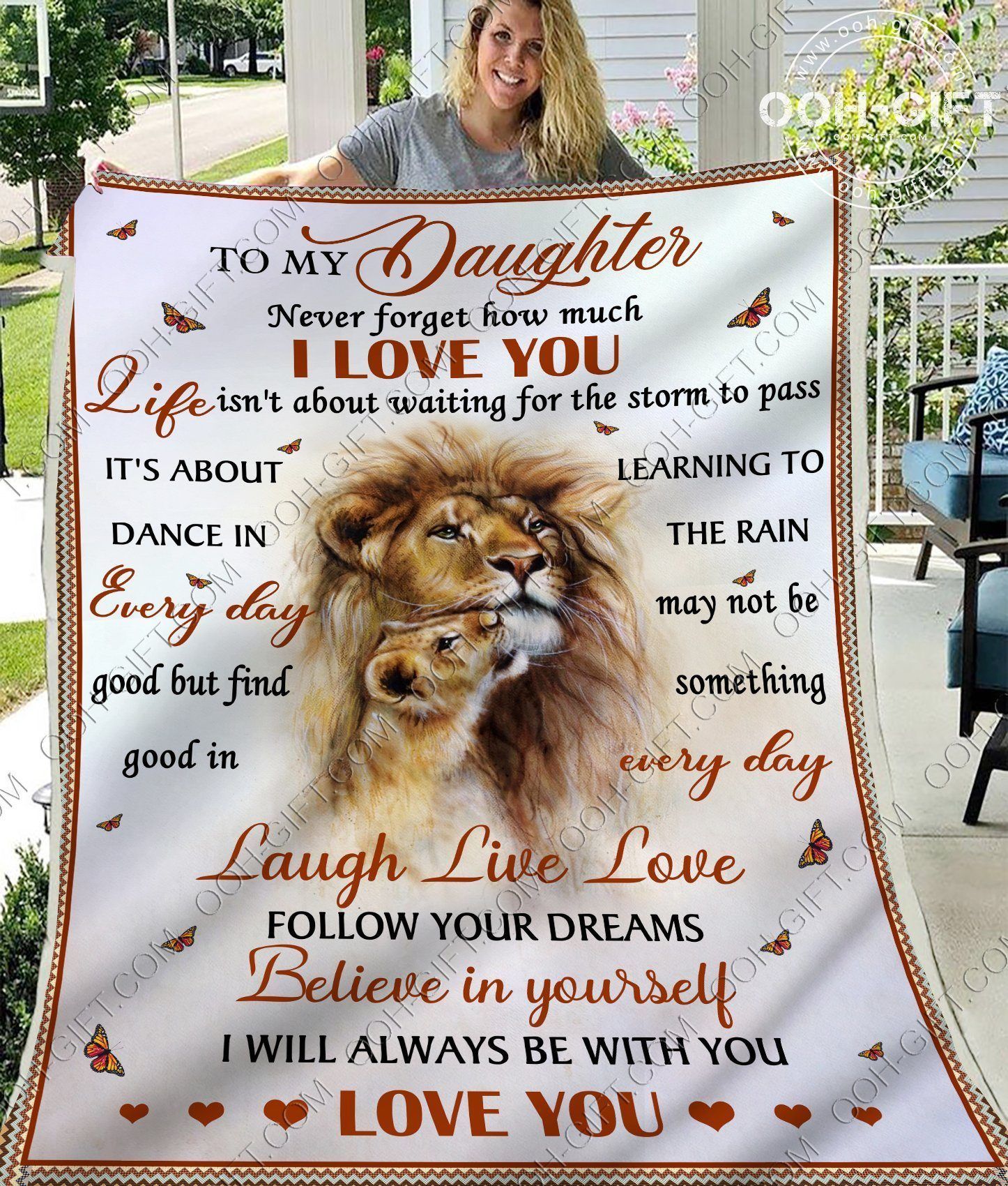 Daughter Follow Your Dreams Sherpa Fleece Blanket