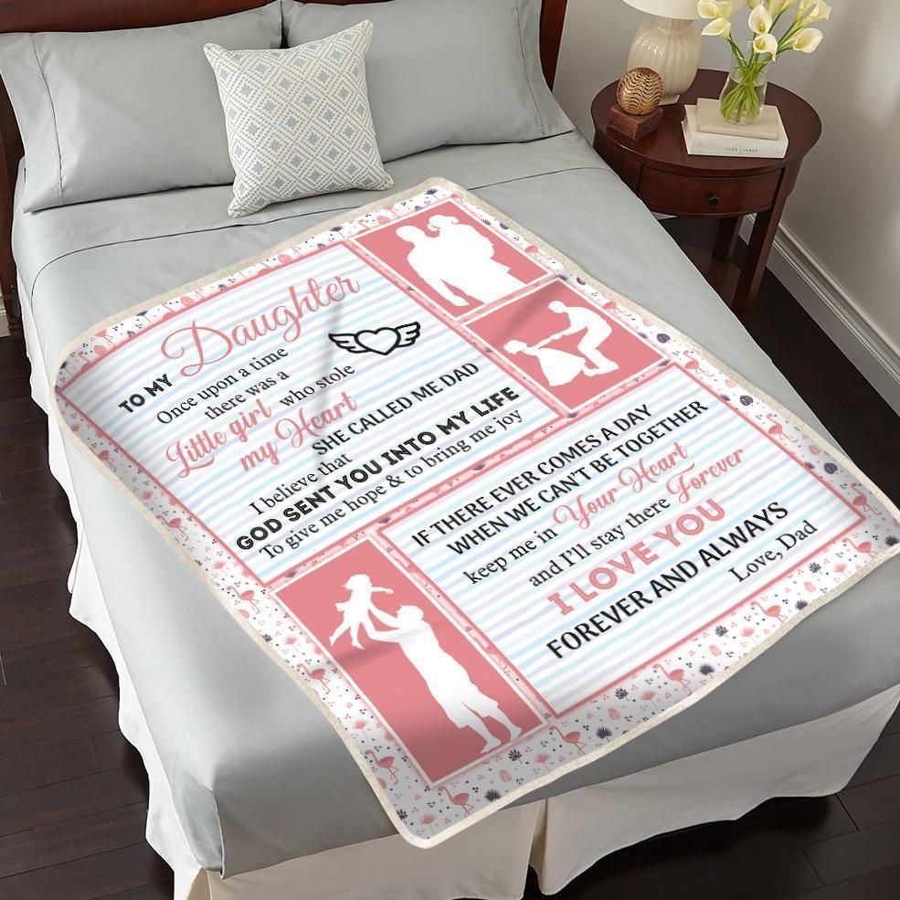 Daughter From Dad Sherpa Fleece Blanket