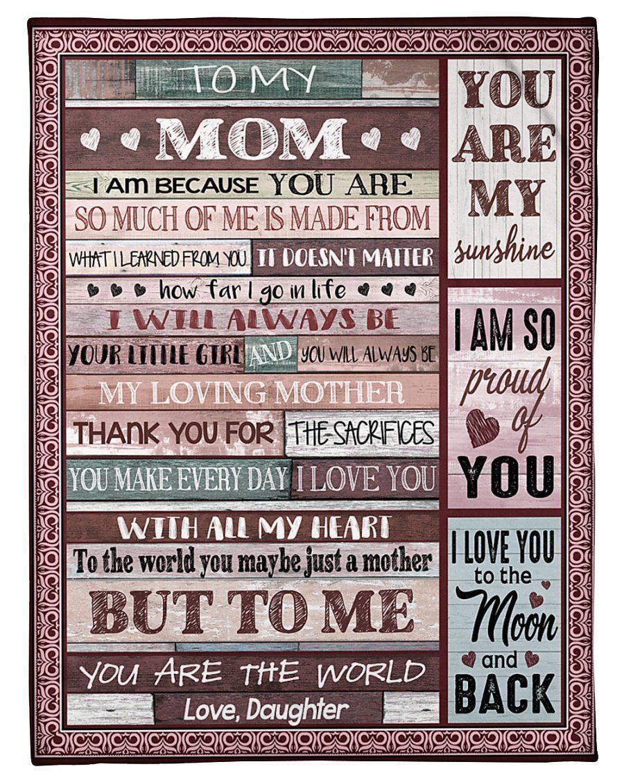 Daughter Gift For Mom I Love You To The Moon And Back Fleece Blanket