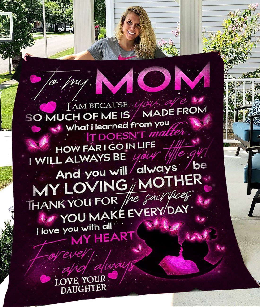 Daughter Gift For Mom I Love You With All My Heart Fleece Blanket