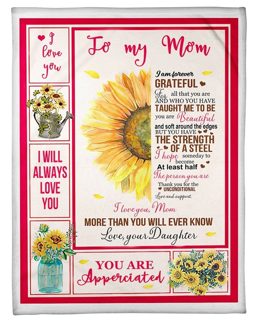 Daughter Gift For Mom With Wonderful Words I’ll Always Love You Fleece Blanket