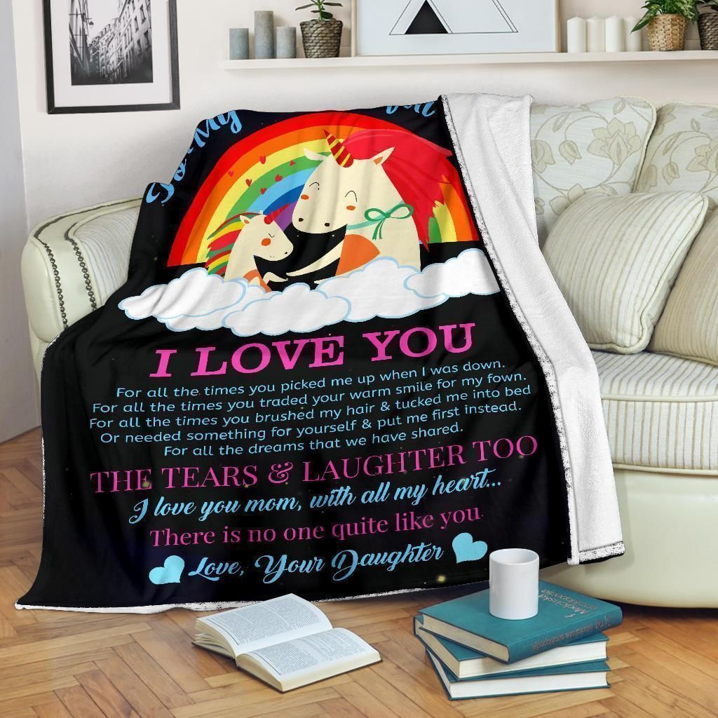 Daughter Giving Mom Unicorn To My Wonderful Mom Fleece Blanket