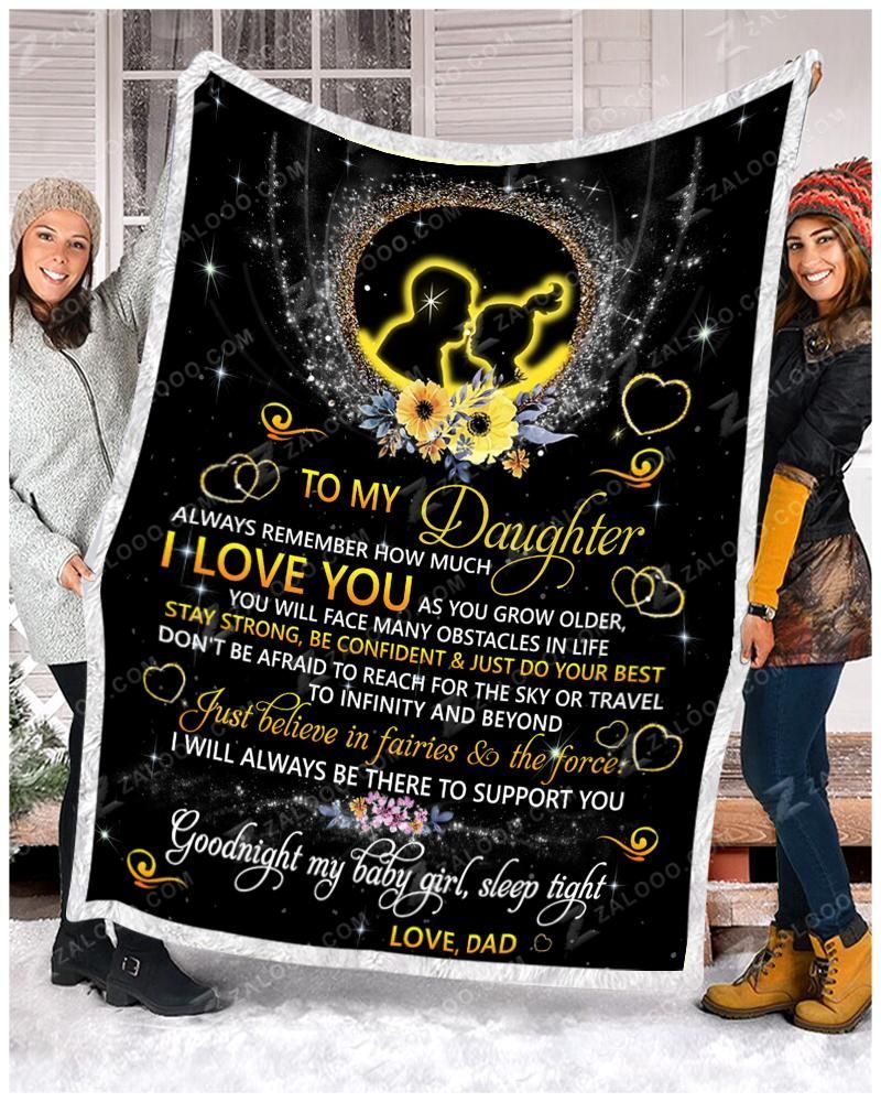 Daughter Good Night My Baby Girl Sherpa Fleece Blanket