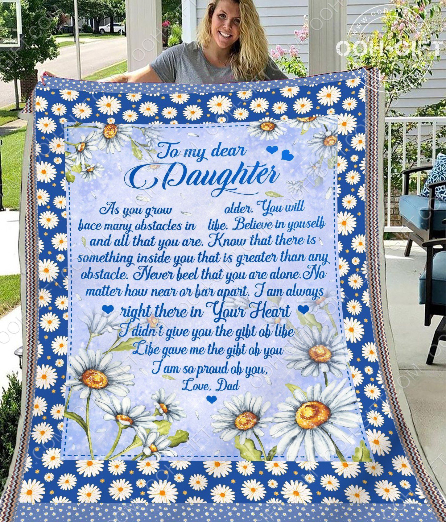 Daughter I Love My Daughter Sherpa Fleece Blanket