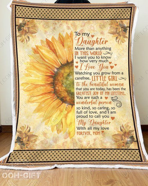 Daughter I Love You Sherpa Fleece Blanket