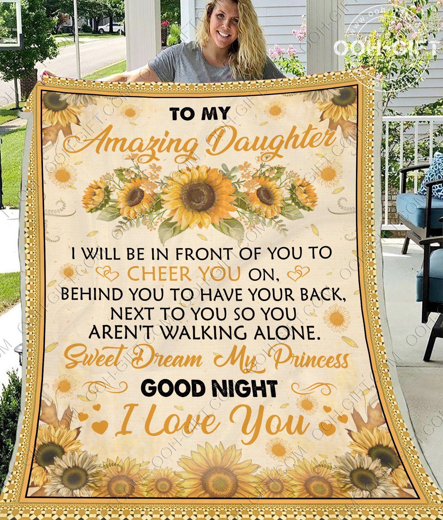 Daughter I Love You Sherpa Fleece Blanket