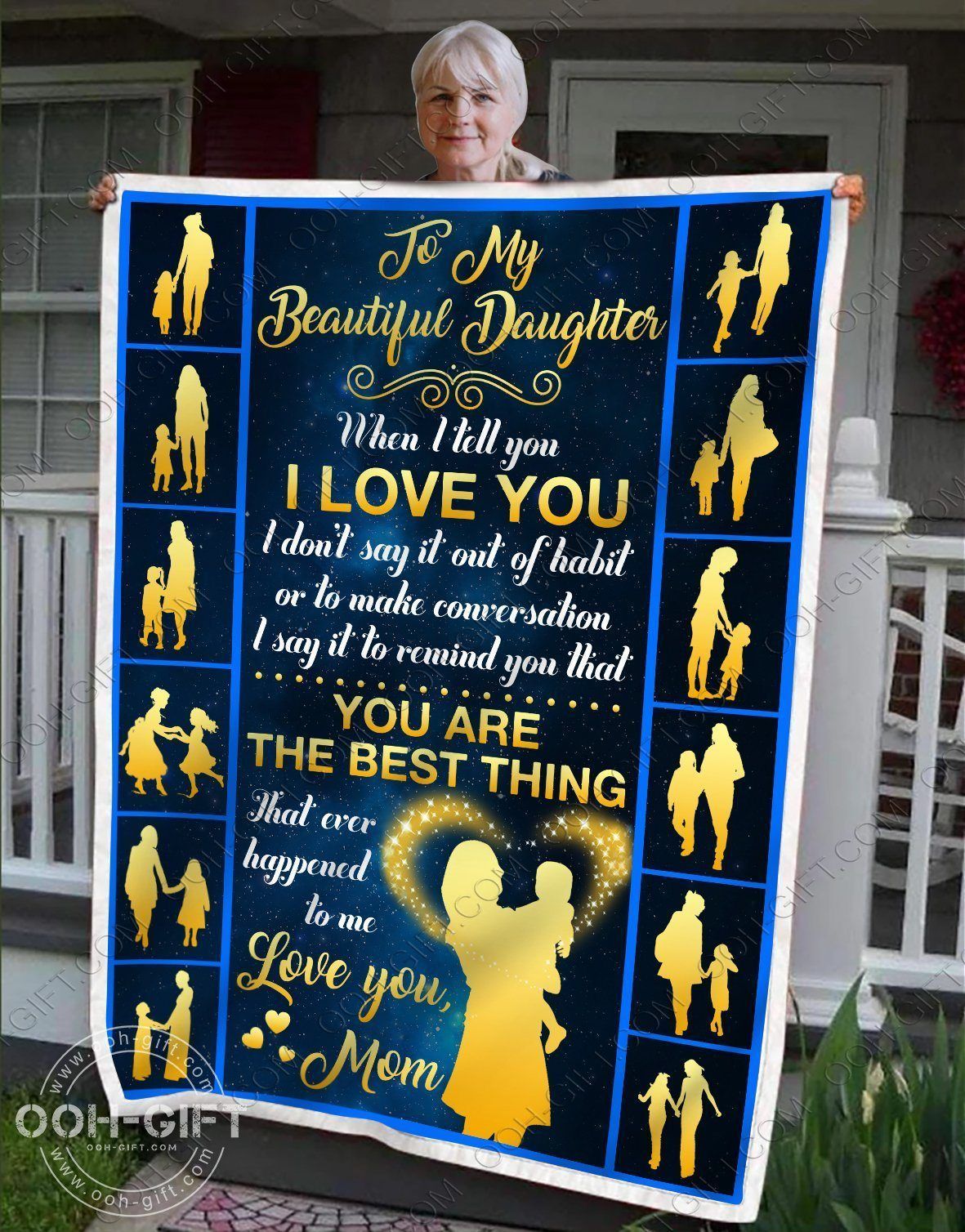 Daughter I Love You Sherpa Fleece Blanket