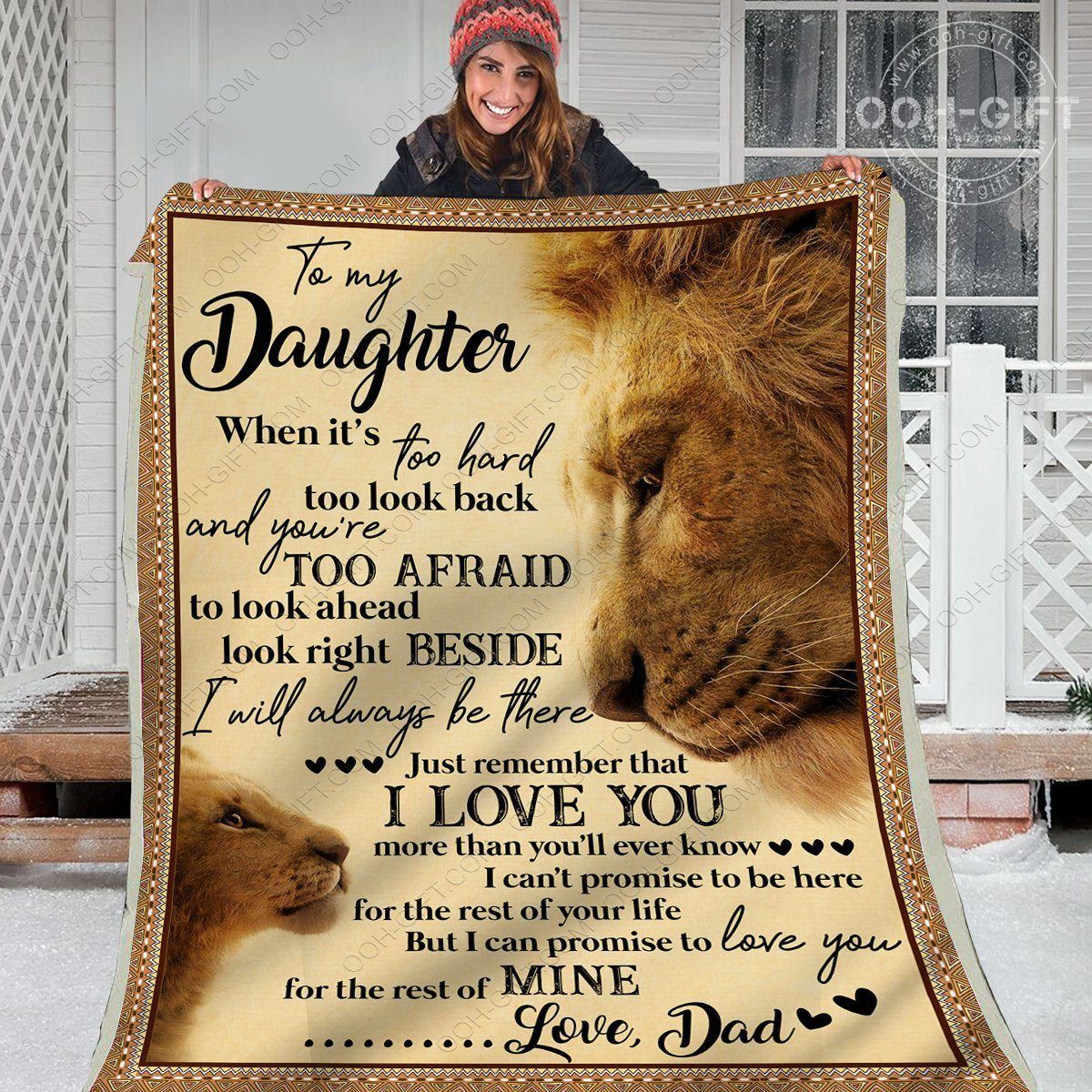 Daughter I Love You Sherpa Fleece Blanket