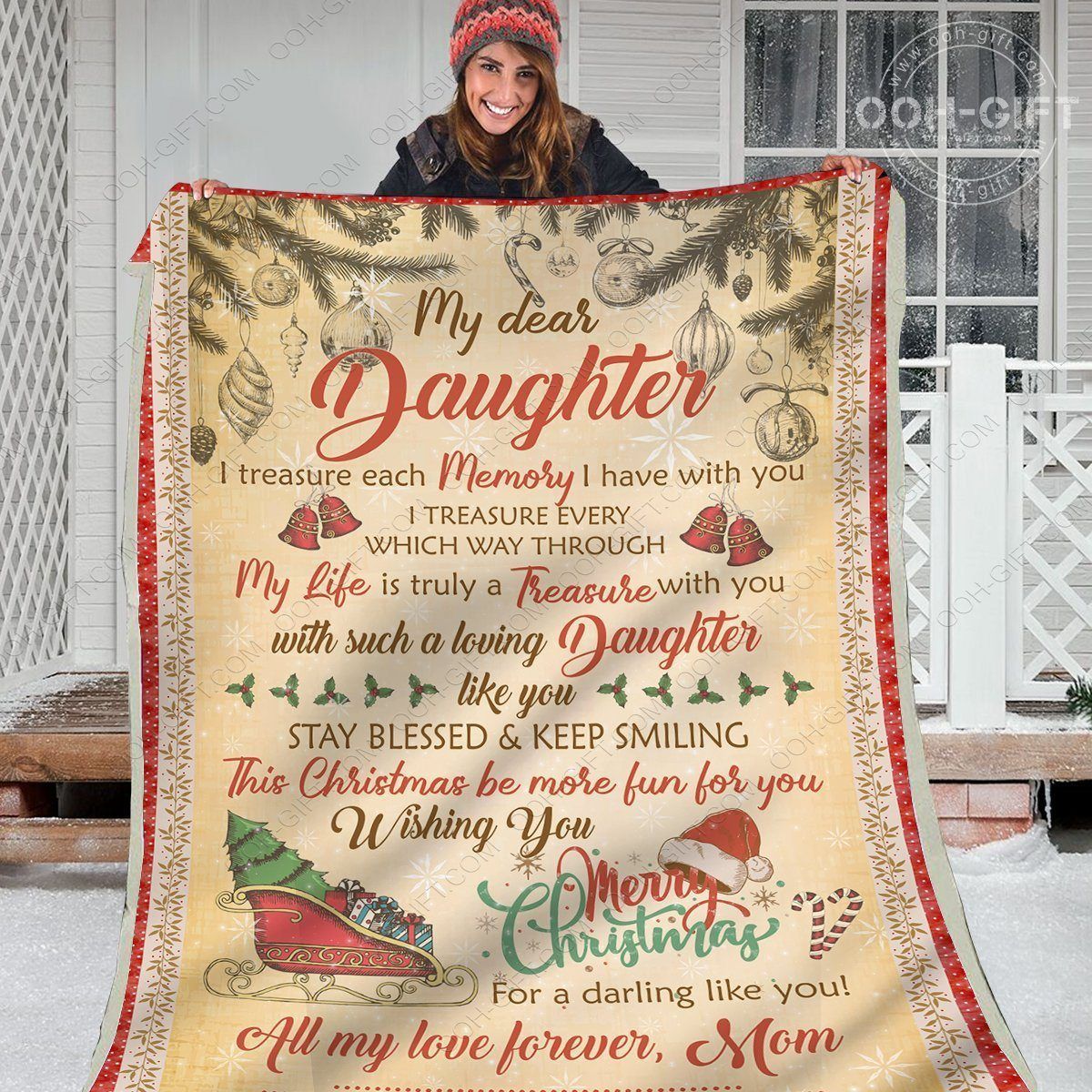 Daughter I Love You Daughter Sherpa Fleece Blanket