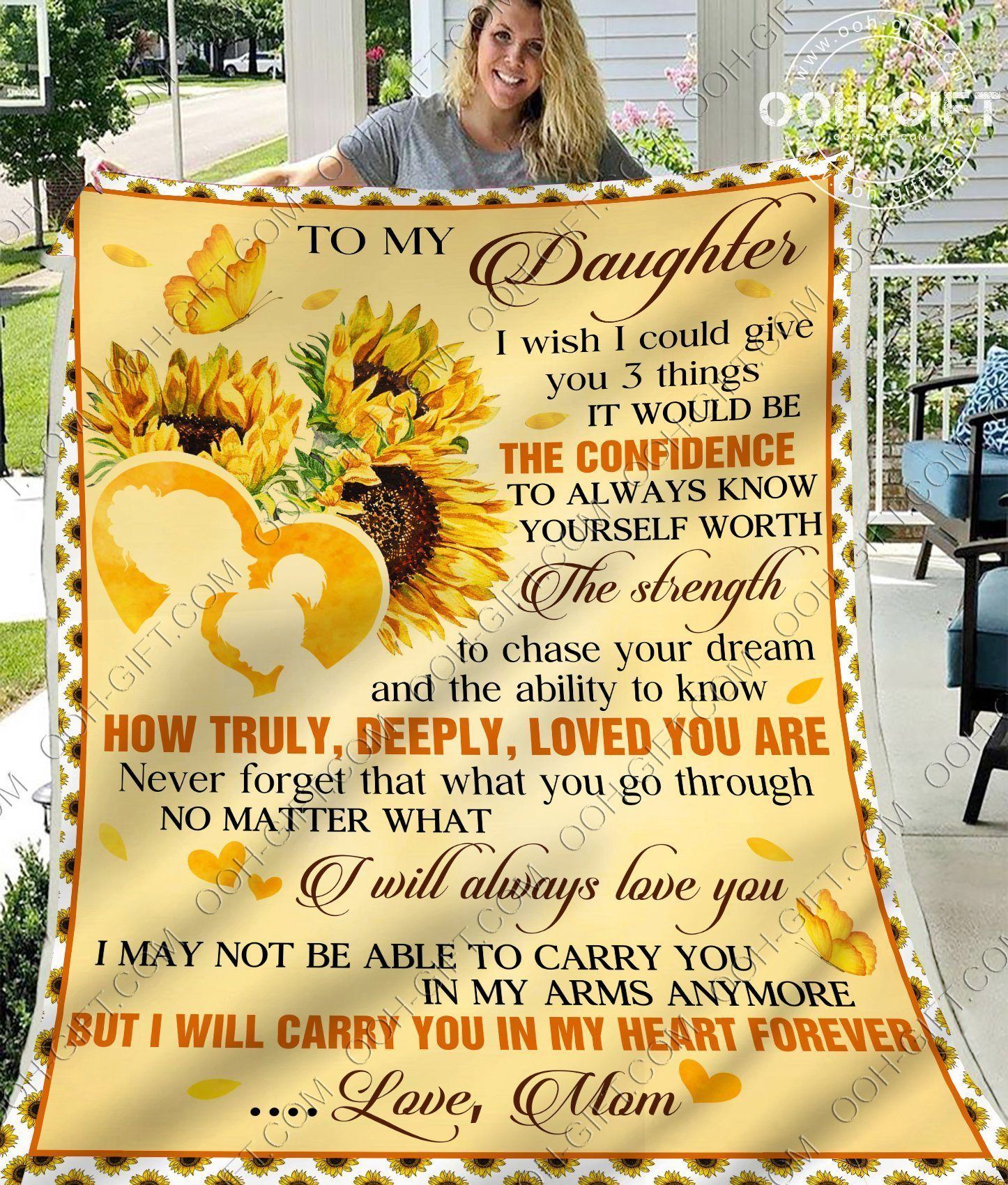 Daughter I Will Always Love You Sherpa Fleece Blanket