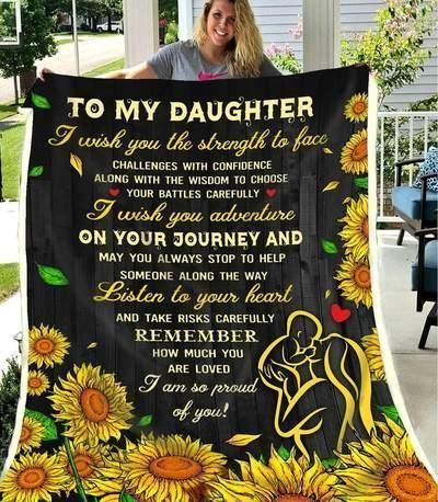 Daughter I Wish You The Strength Sherpa Fleece Blanket
