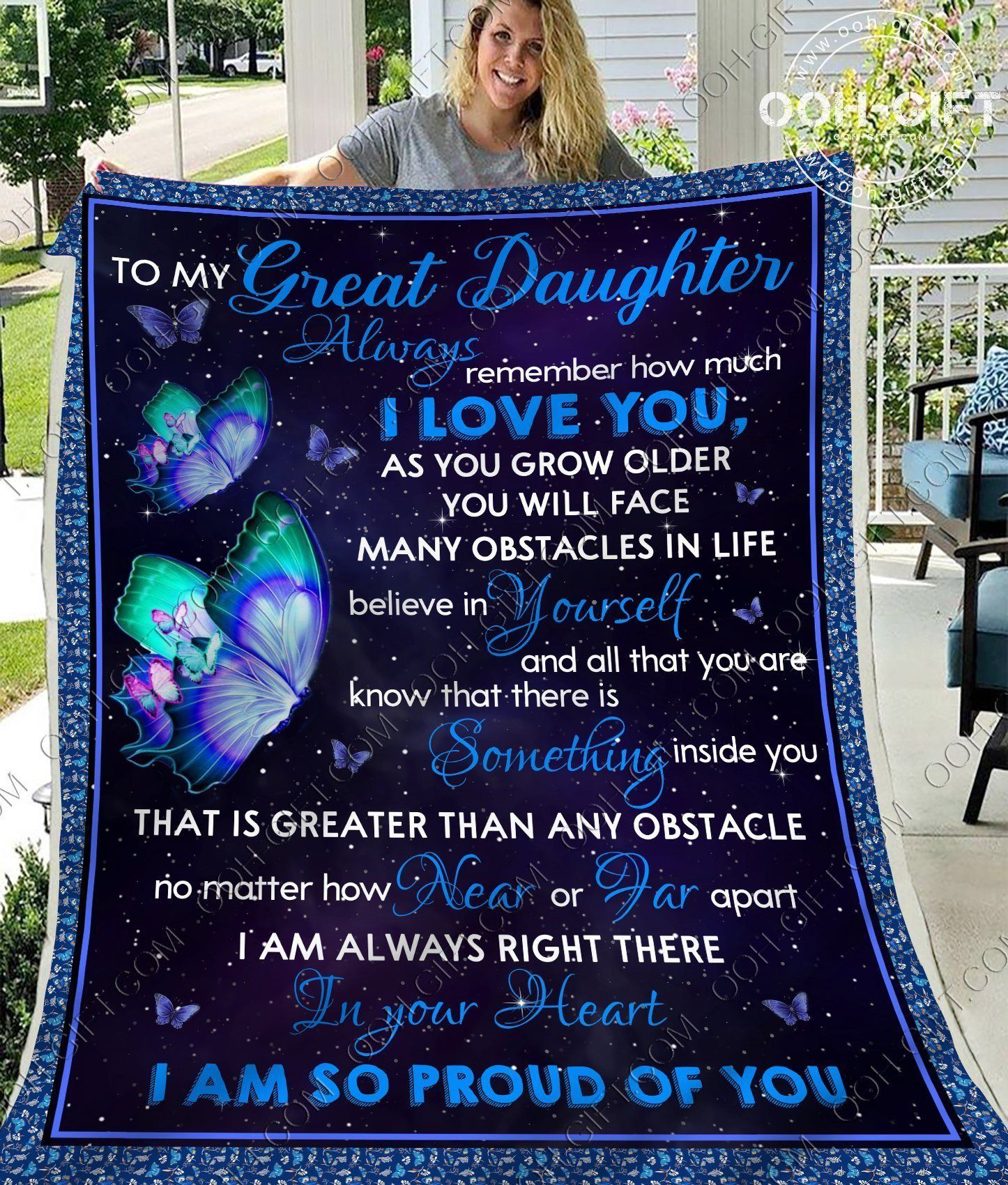 Daughter Im So Proud Of You Sherpa Fleece Blanket