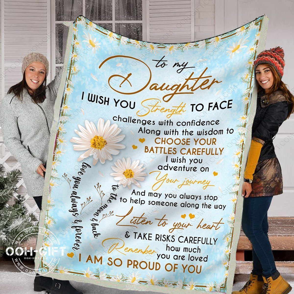 Daughter Im So Proud Of You Sherpa Fleece Blanket