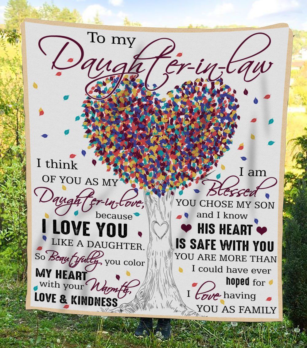 Daughter In Law I Love Having You As A Family Sherpa Fleece Blanket