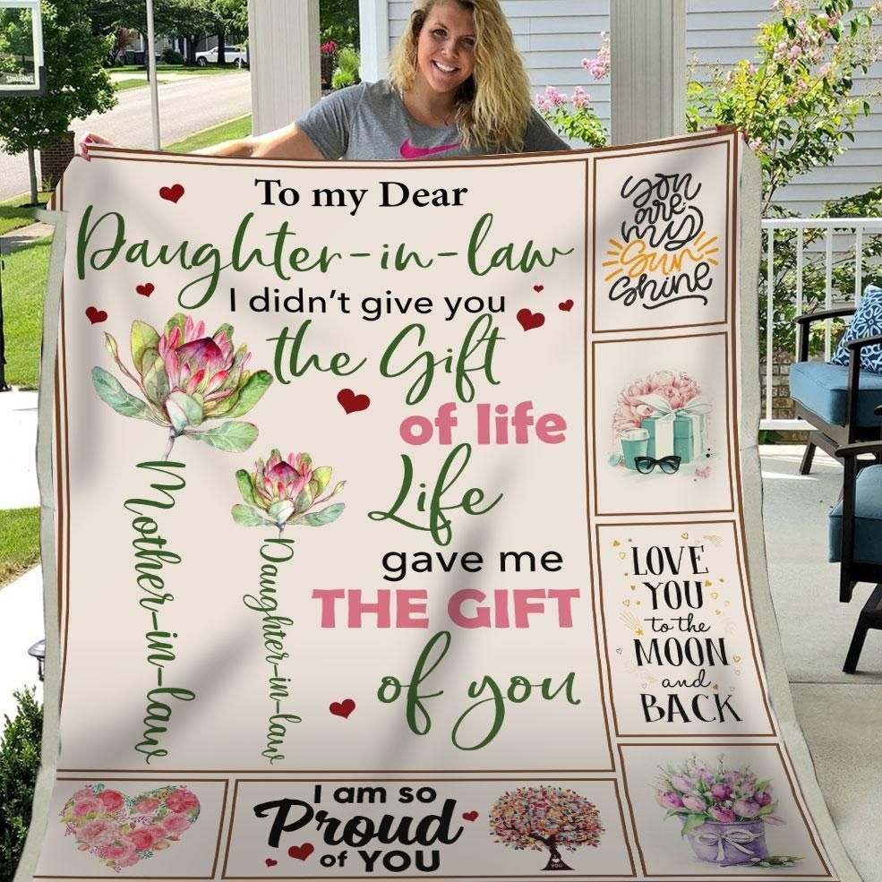 Daughter In Law Life Gave Me The Gift Of You Sherpa Fleece Blanket