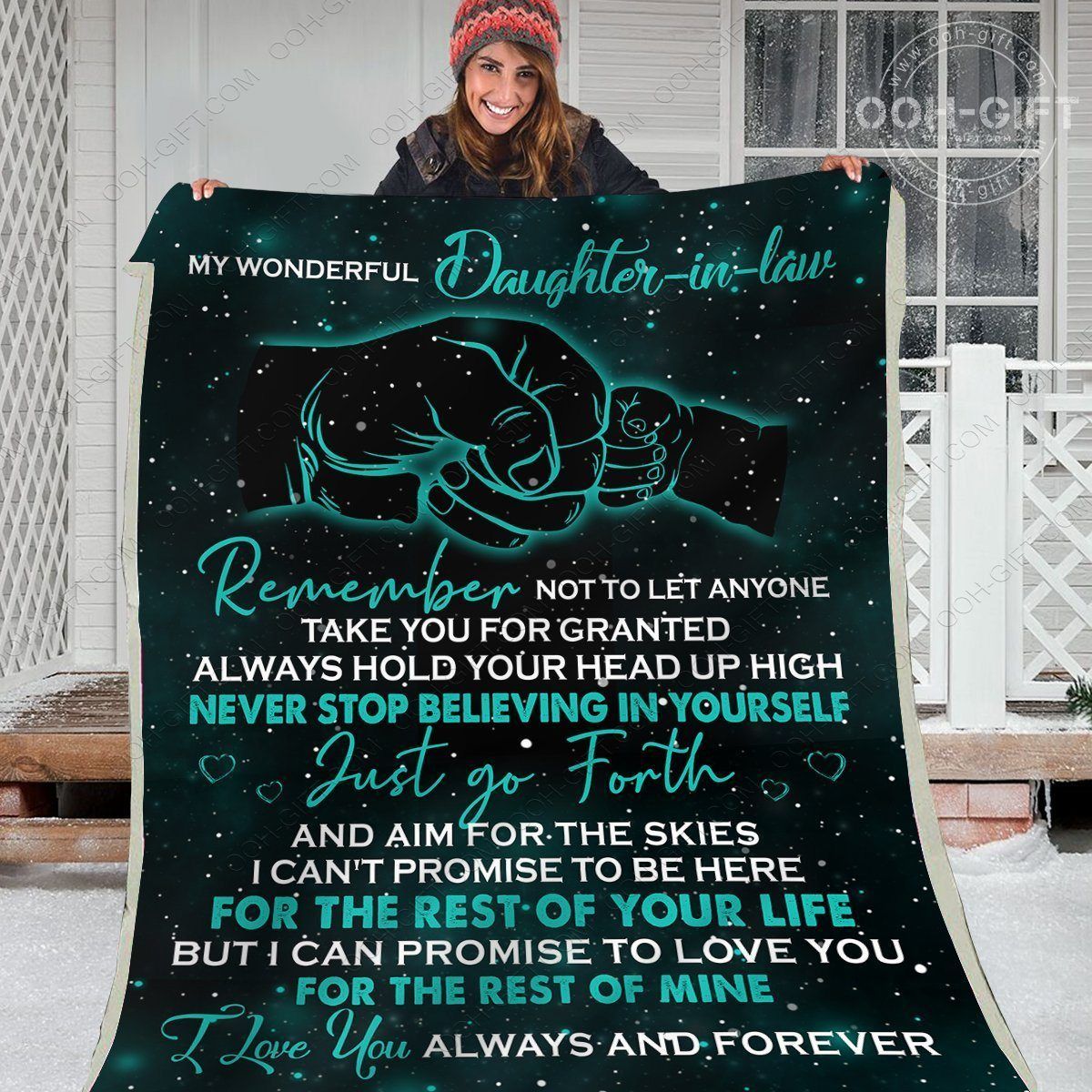 Daughter In Law My Wonderful Daughter In Law Sherpa Fleece Blanket