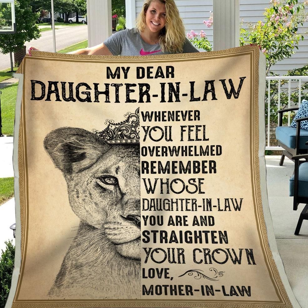 Daughter In Law Remember Whose Daughter In Law You Are And Straighten Your Crown Sherpa Fleece Blanket