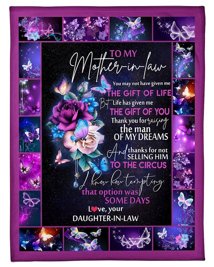 Daughter In Law To Mother In Law Roses Life Has Given Me The Gift Of You Fleece Blanket Fleece Blanket