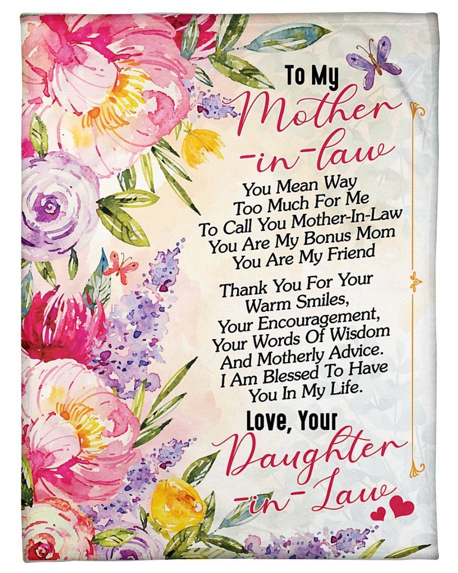 Daughter In Law To Mother In Law Thanks For Your Warm Smiles Fleece Blanket Fleece Blanket