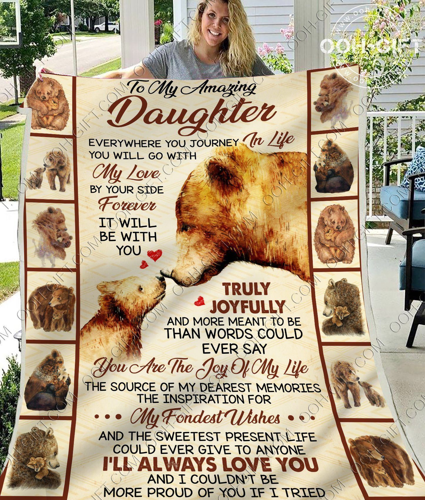 Daughter Joy Of My Life Sherpa Fleece Blanket