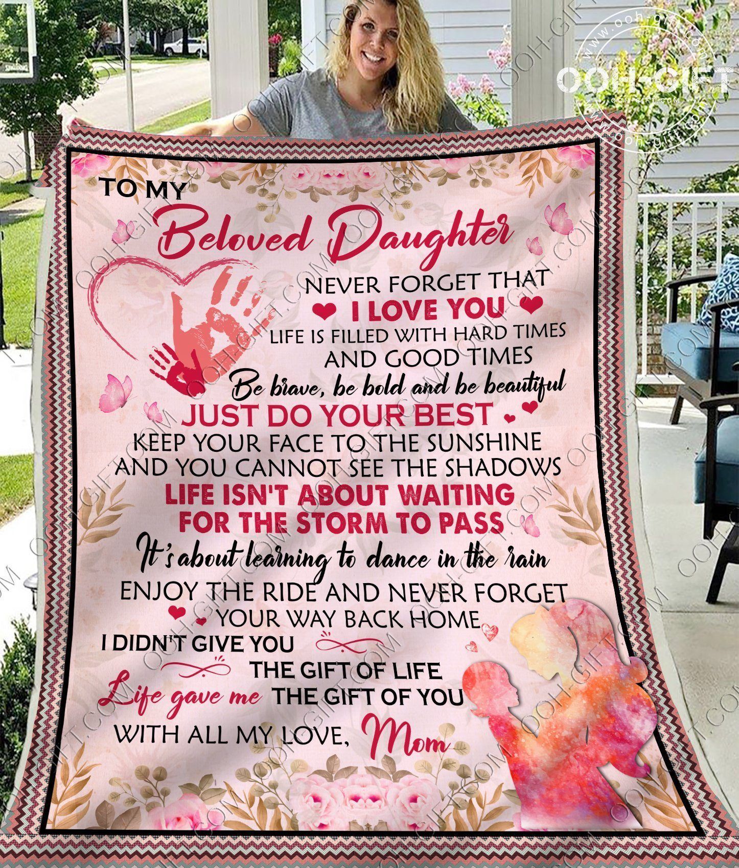 Daughter Just Do Your Best Sherpa Fleece Blanket