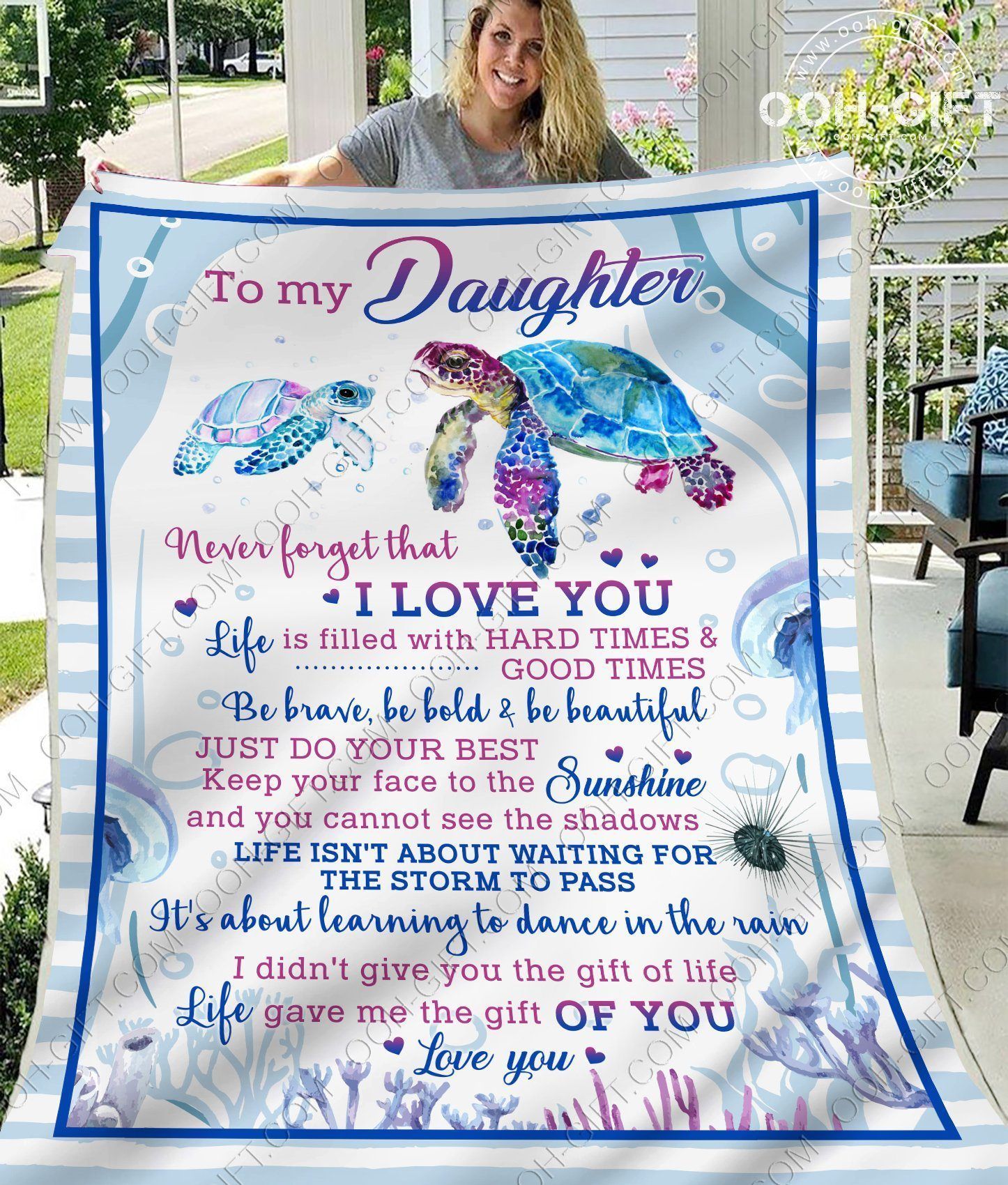 Daughter Love You Sherpa Fleece Blanket