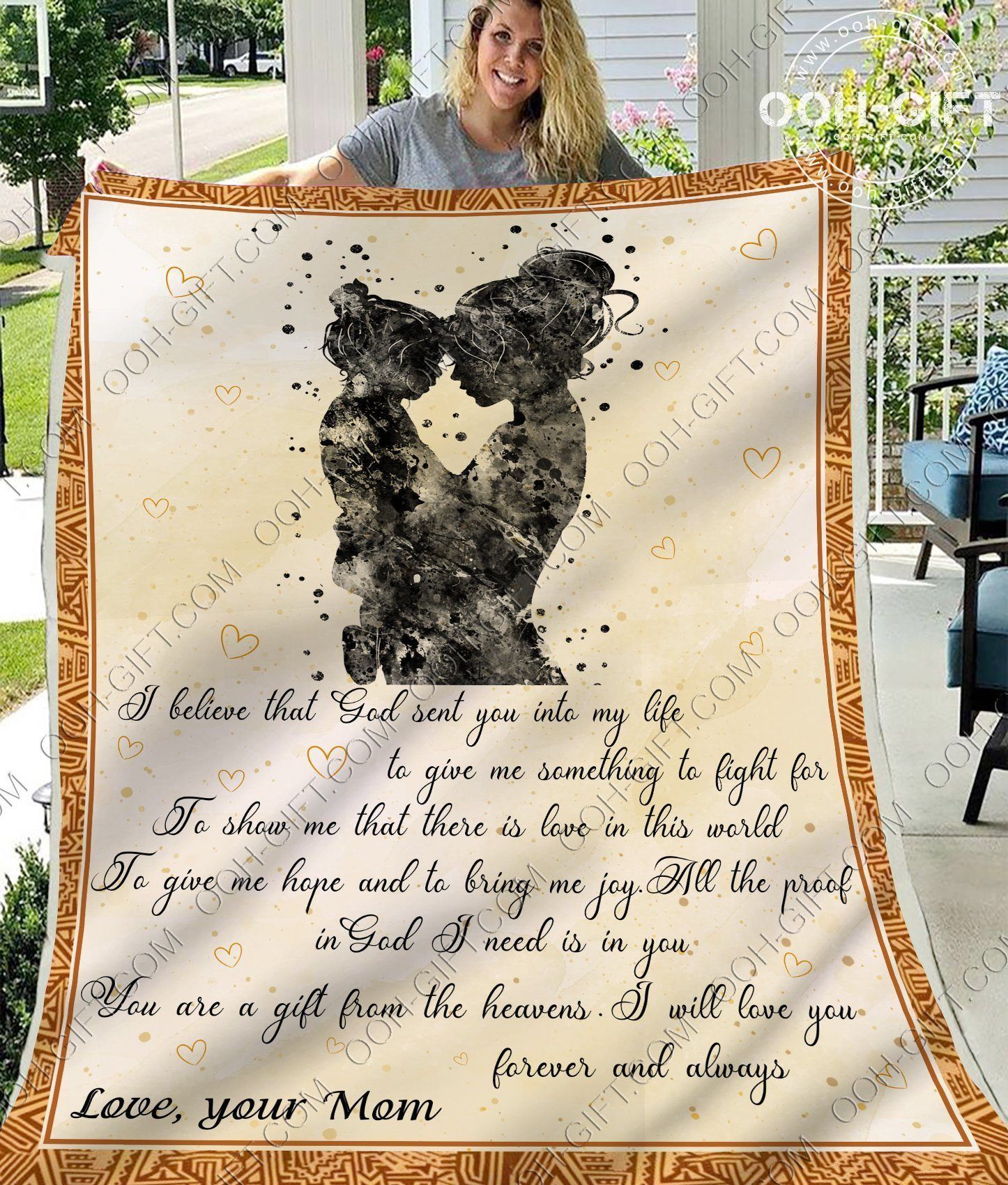 Daughter Love Your Mom Sherpa Fleece Blanket