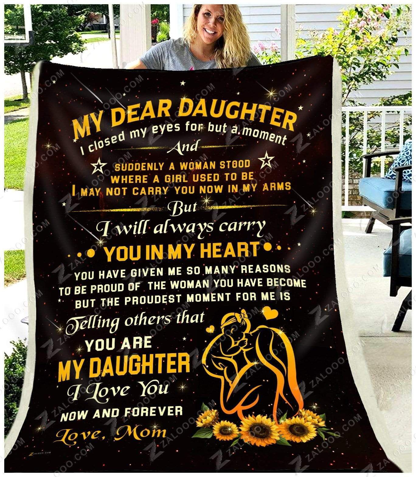 Daughter Mom I Closed My Eyes Sherpa Fleece Blanket