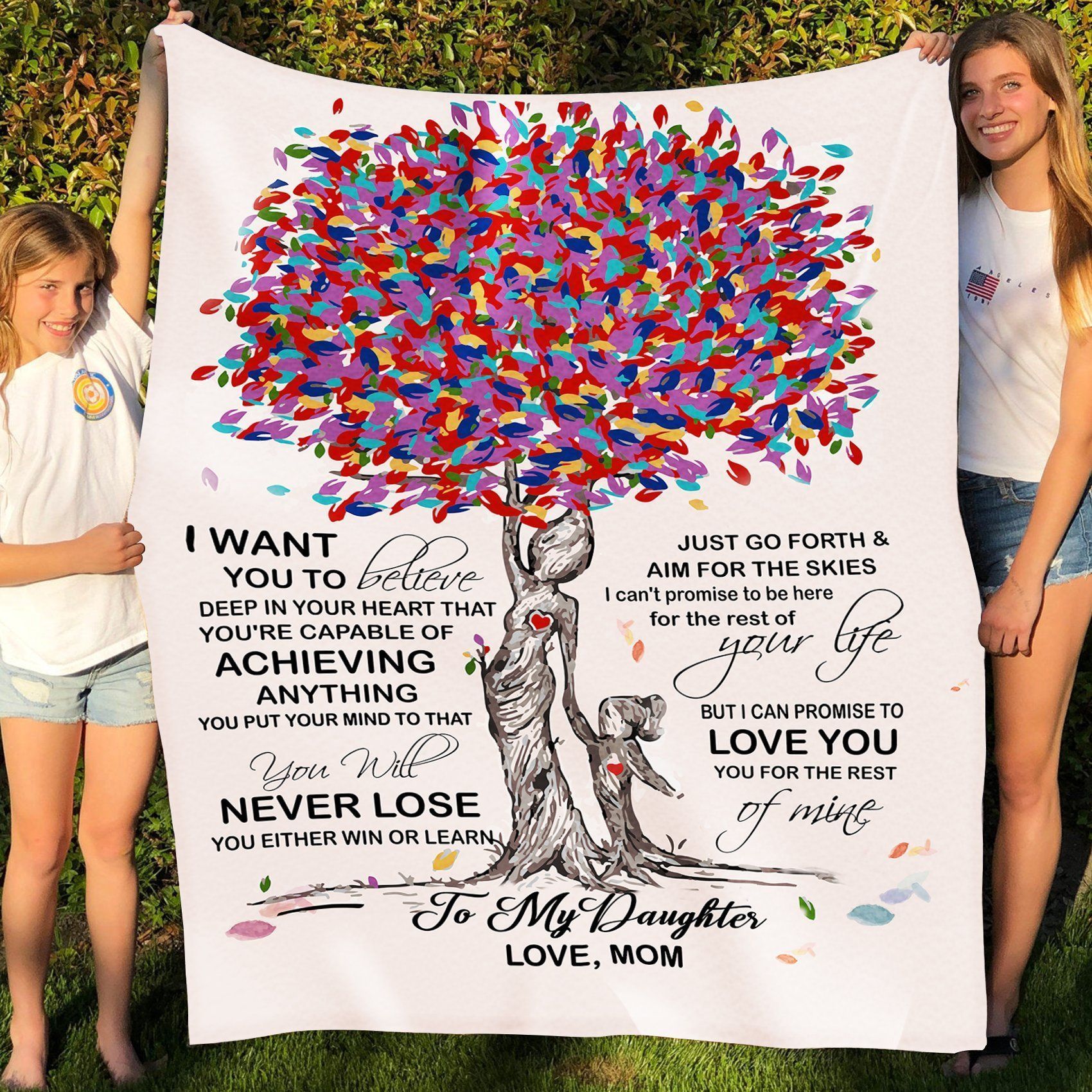 Daughter Mom Never Lose Sherpa Fleece Blanket