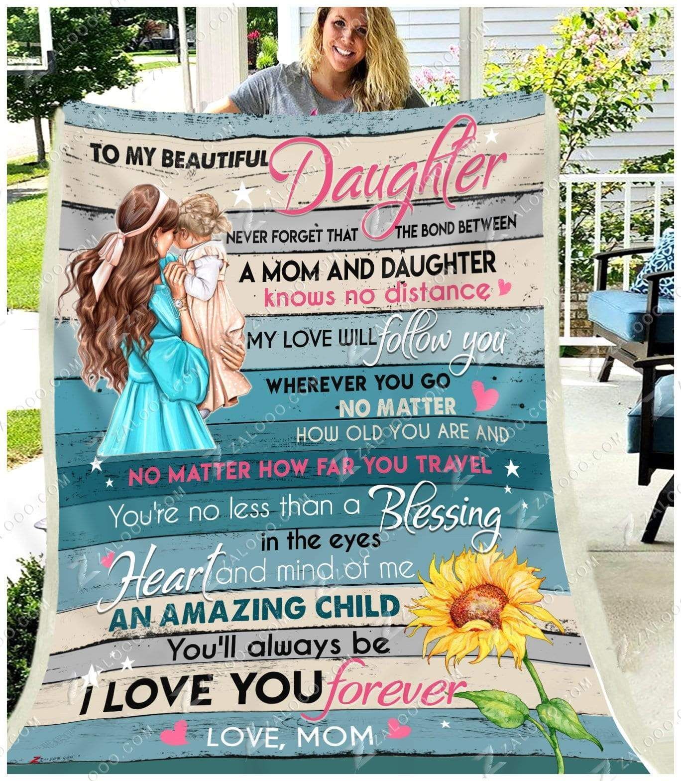 Daughter Mom Today Is A Good Day Sherpa Fleece Blanket