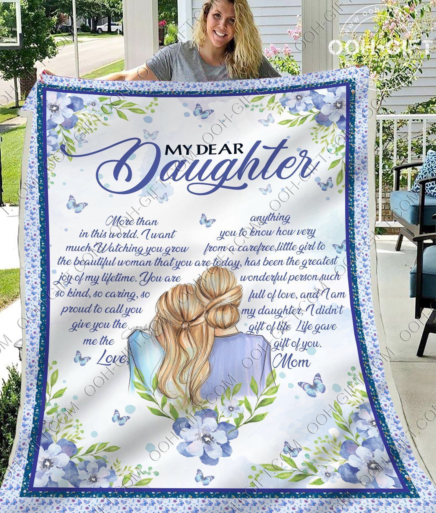 Daughter More Than Anything Sherpa Fleece Blanket